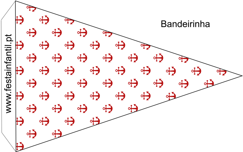 Bandeirinha triângulo Ursinho Naútico